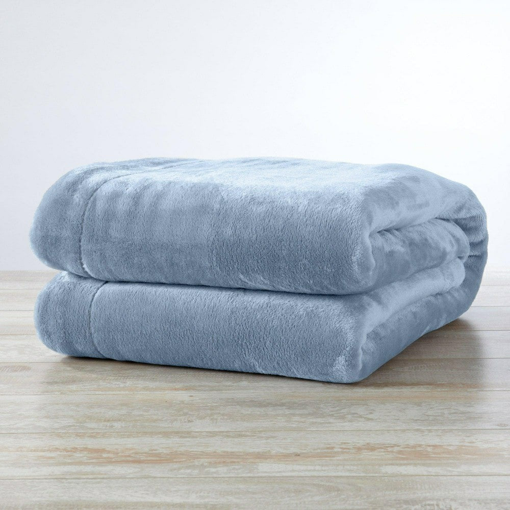 Plow & Hearth Velvet Plush Sherpa Luxury Bed Blanket - Kinsley Collection