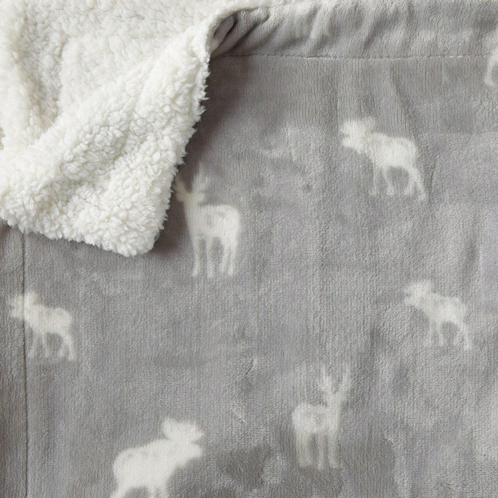 Plow & Hearth Velvet Plush Sherpa Luxury Bed Blanket - Kinsley Collection