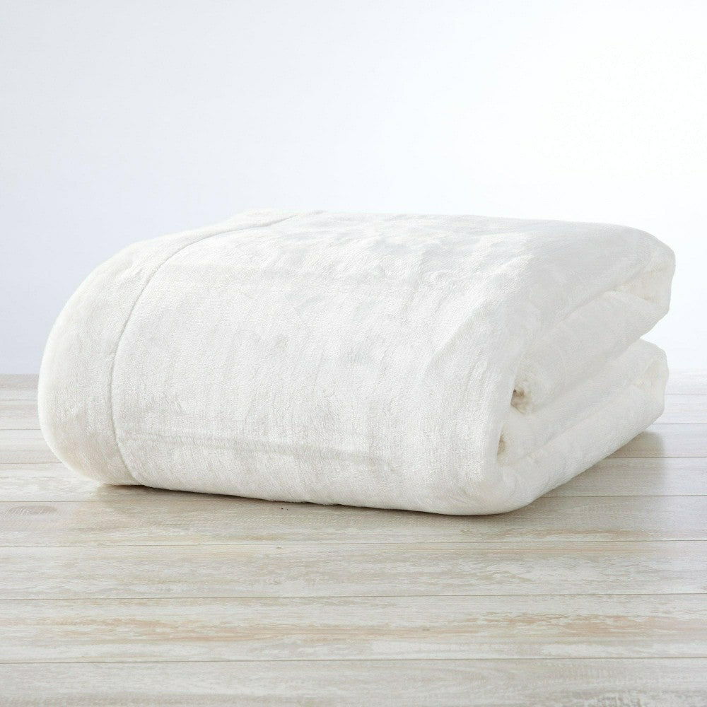 Plow & Hearth Velvet Plush Sherpa Luxury Bed Blanket - Kinsley Collection