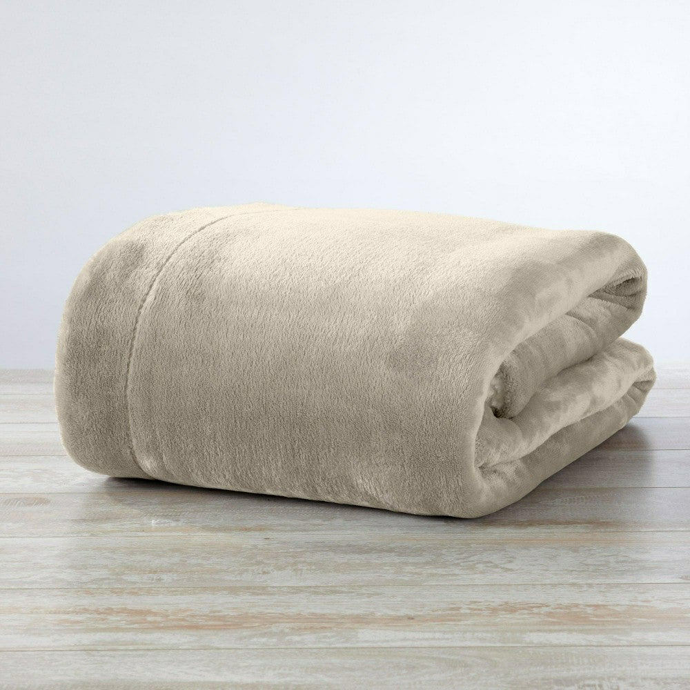 Plow & Hearth Velvet Plush Sherpa Luxury Bed Blanket - Kinsley Collection