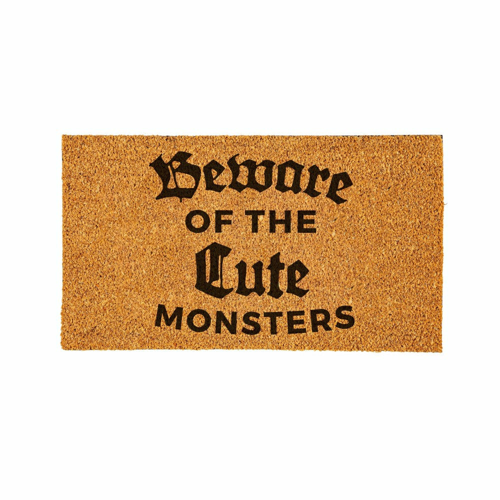 Plow & Hearth HALLOWEEN Coir Mat, "GEWARE OF THE CUTE MONSTERS",28"x16"