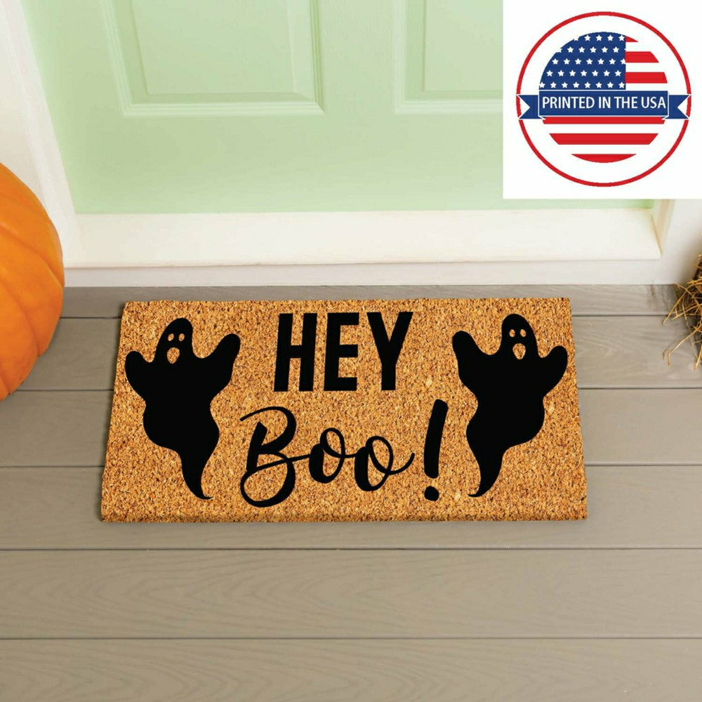 Plow & Hearth Hey Boo! Coir Doormat, 28"x16"