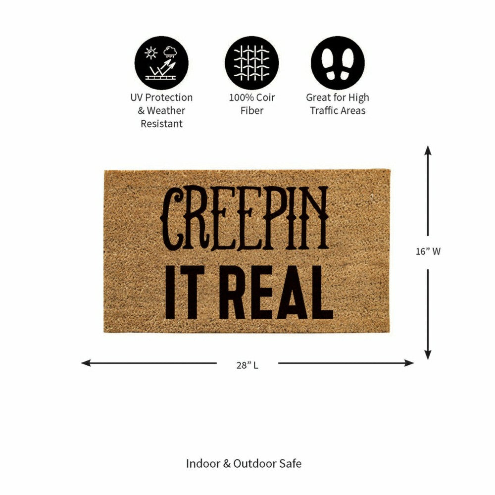 Plow & Hearth Creepin It Real Coir Doormat, 28"x16"