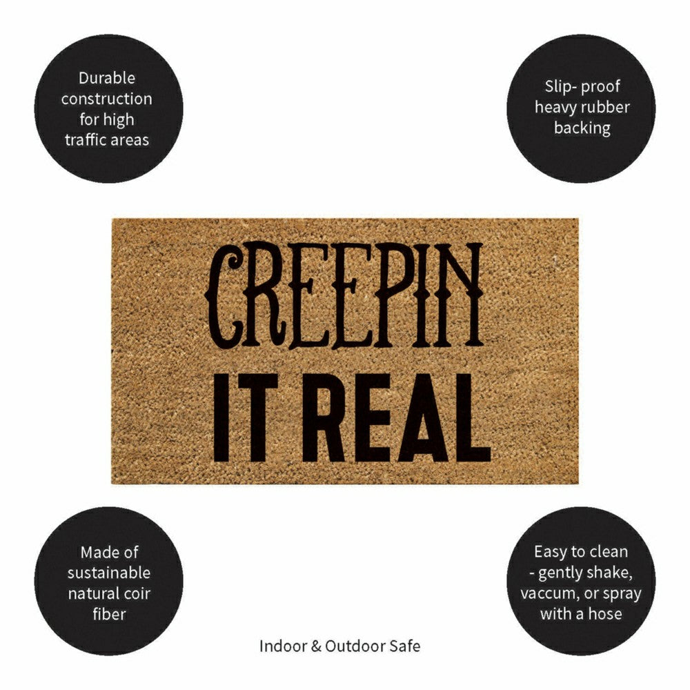 Plow & Hearth Creepin It Real Coir Doormat, 28"x16"