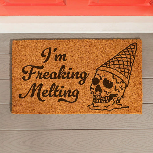 Plow & Hearth Summerween I'm Freaking Melting Coir Mat, 28"x16"