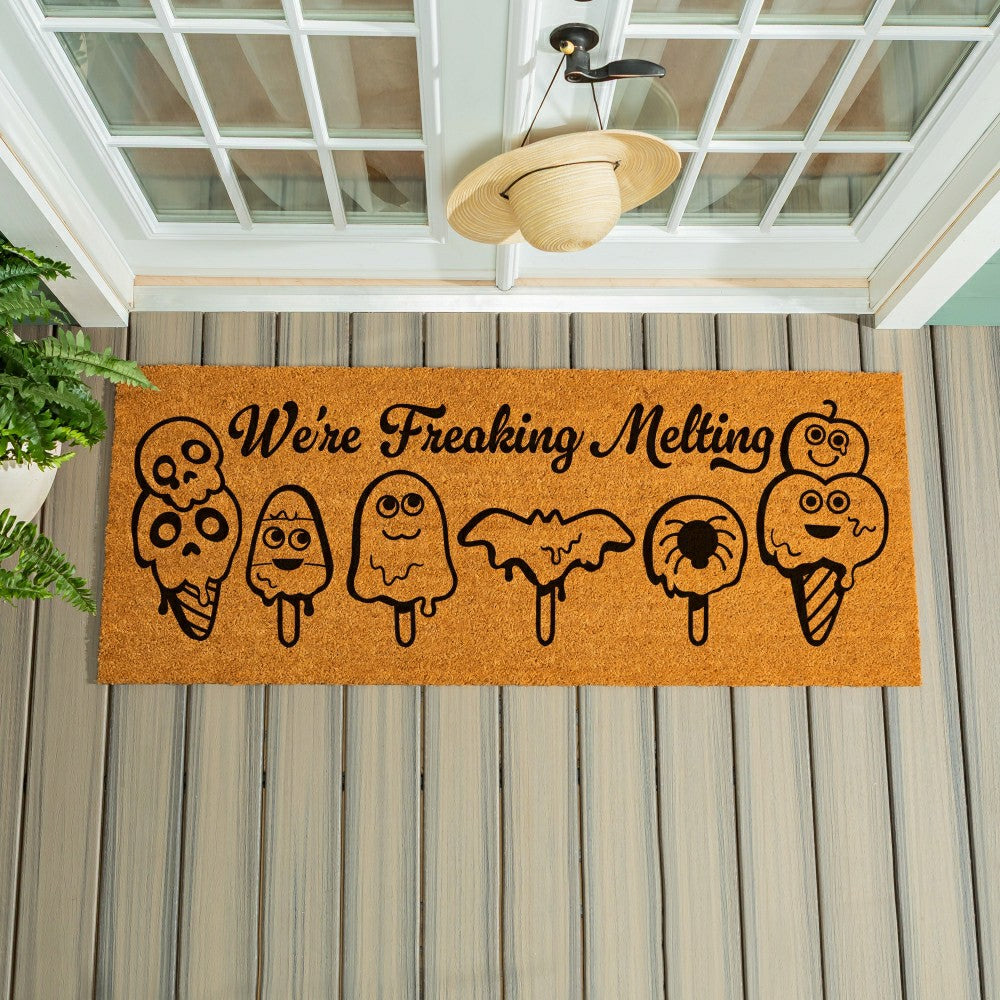 Plow & Hearth Summerween We're Freaking Coir Mat, 60"x24"