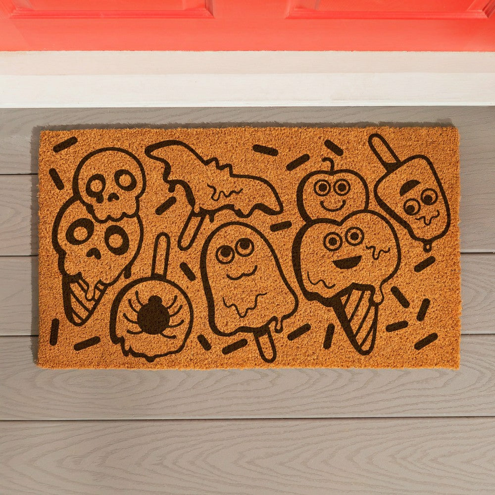 Plow & Hearth Summerween I scream for Icecream Coir Mat, 28"x16"