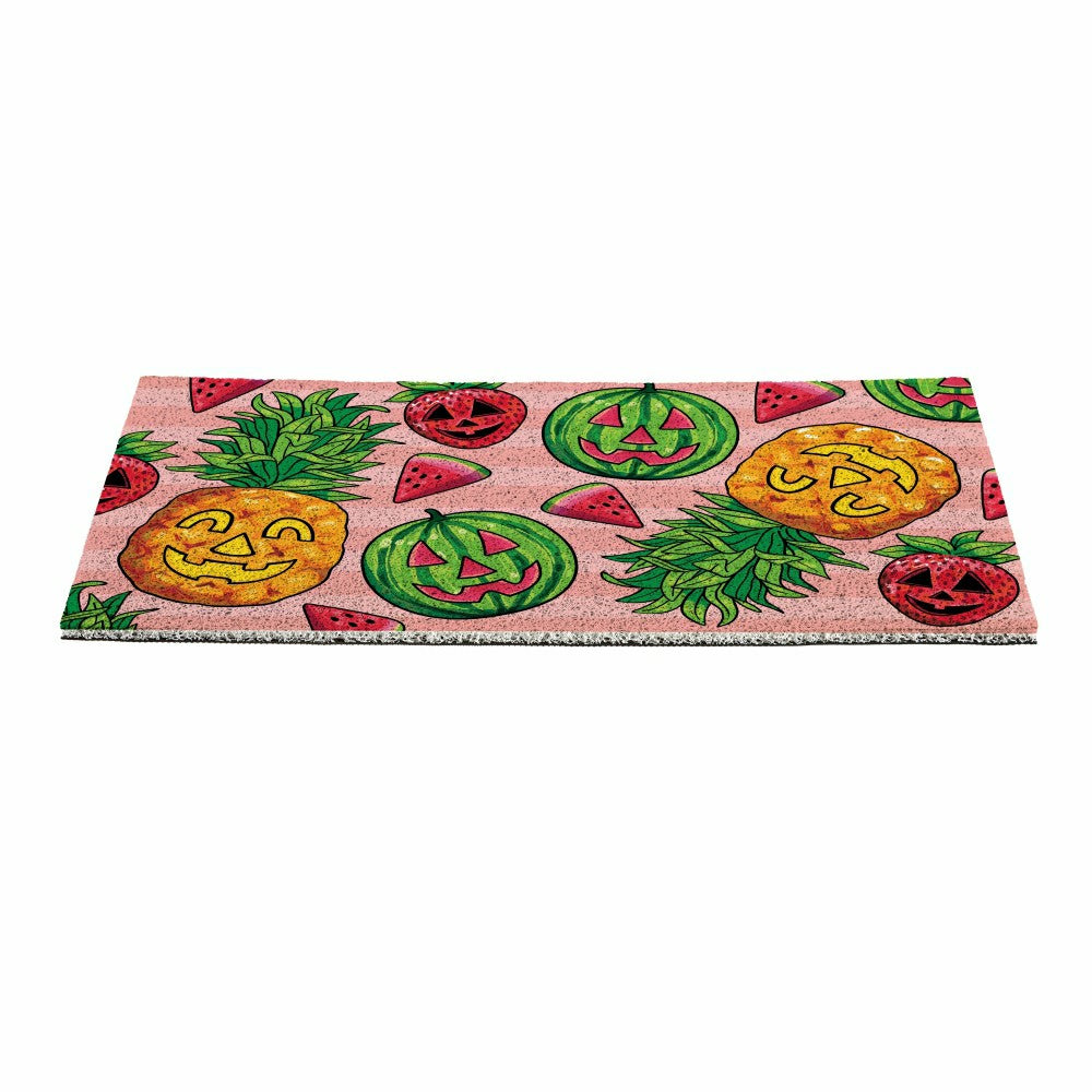 Plow & Hearth Summerween Tropical Jack O'Lantern PVC Mat, 28"x16”