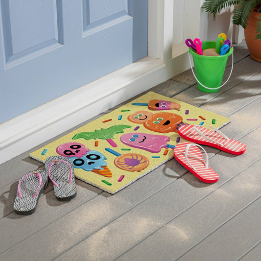 Plow & Hearth Summerween I Scream for Icecream PVC Mat, 28"x16”