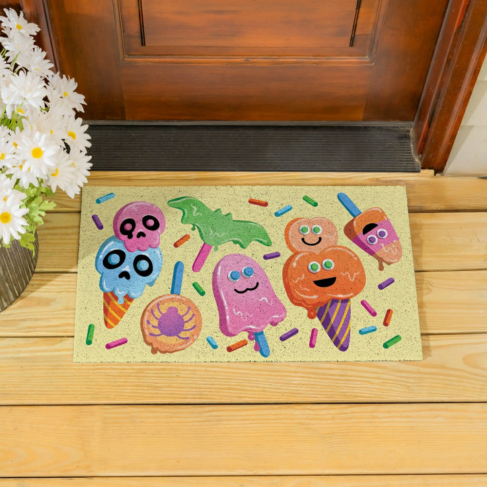 Plow & Hearth Summerween I Scream for Icecream PVC Mat, 28"x16”