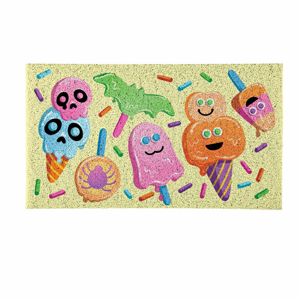 Plow & Hearth Summerween I Scream for Icecream PVC Mat, 28"x16”