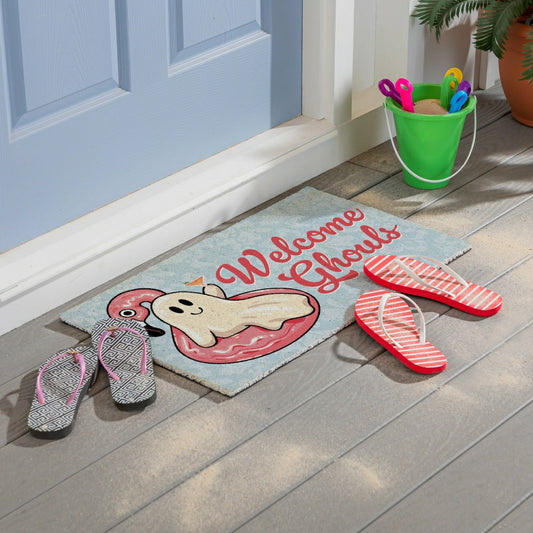 Plow & Hearth Summerween Welcome Ghouls PVC Mat, 28"x16”