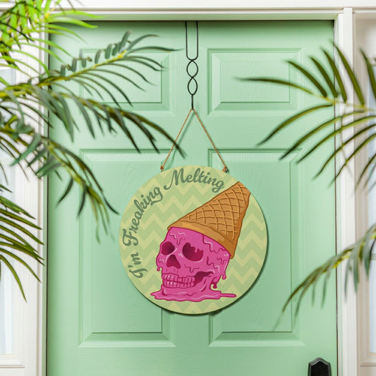 Plow & Hearth Summerween I'm Freakin' Melting, 18" Door Décor