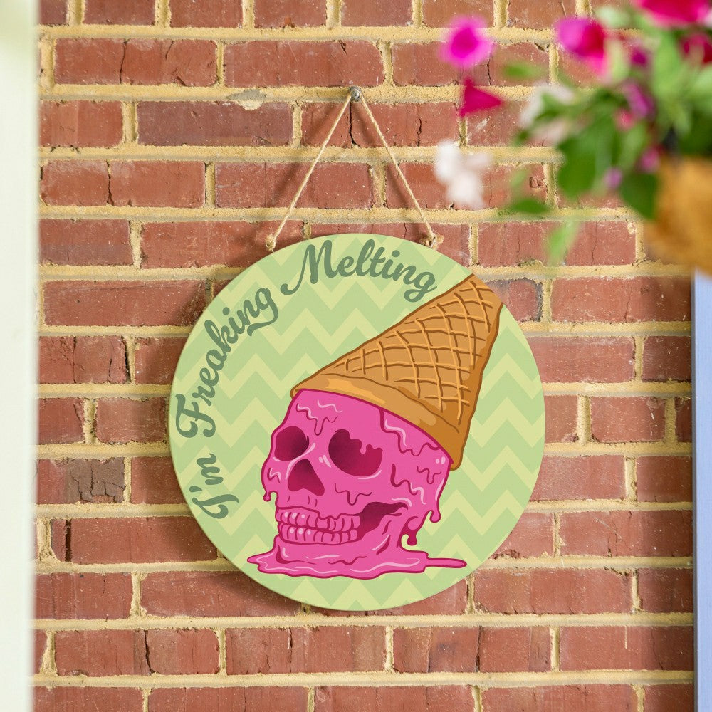 Plow & Hearth Summerween I'm Freakin' Melting, 18" Door Décor