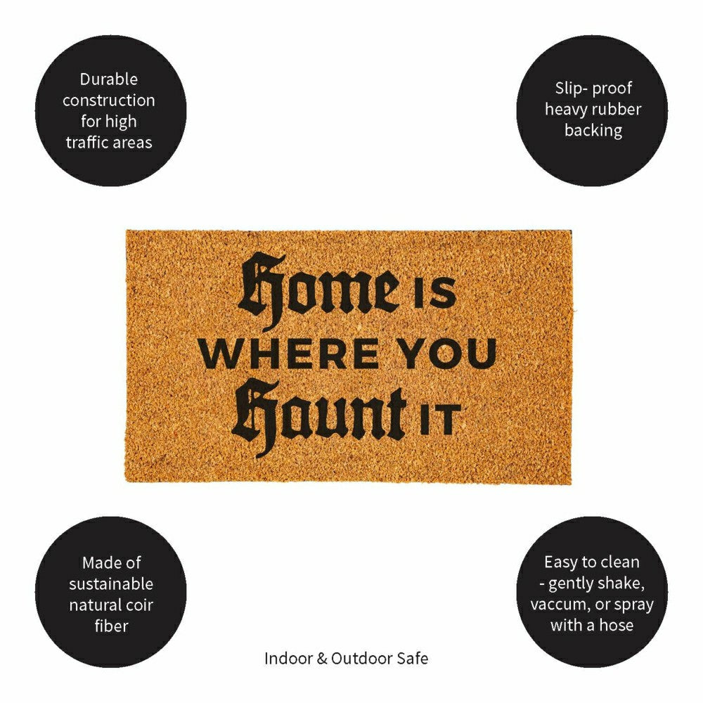 Plow & Hearth Home is Where You Haunt It Coir Doormat, 28"x16"