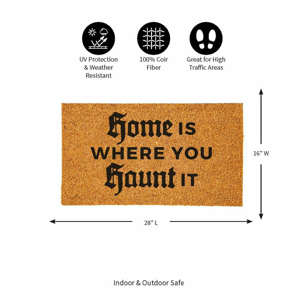 Plow & Hearth Home is Where You Haunt It Coir Doormat, 28"x16"