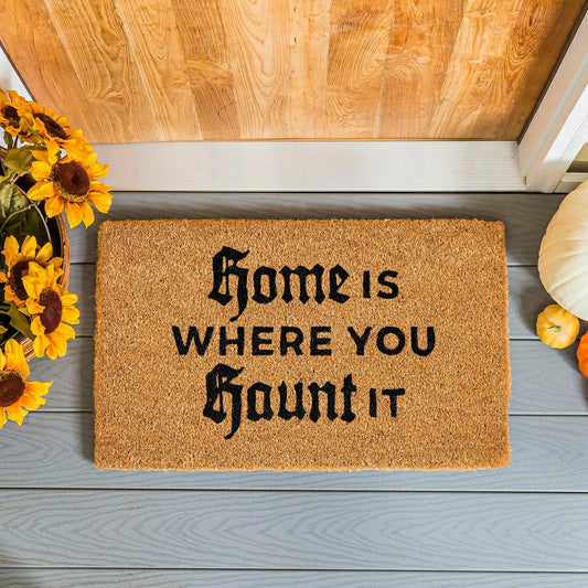 Plow & Hearth Halloween Greeting Coir Mat, Home Is Where You Haunt Is