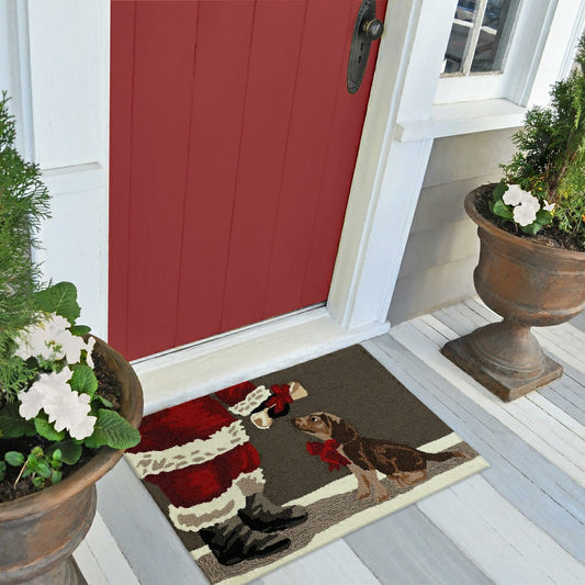 Plow & Hearth Indoor/Outdoor Hand-Hooked Good Dog Accent Rug, 20" x 30"