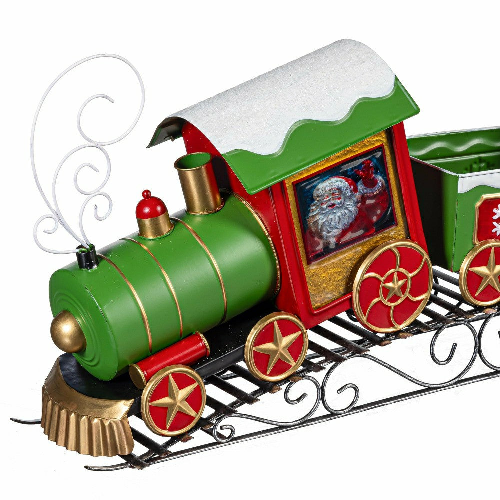 Plow & Hearth Twas the Night Planter, Metal Planter, Christmas Train, 25" L x 14" H