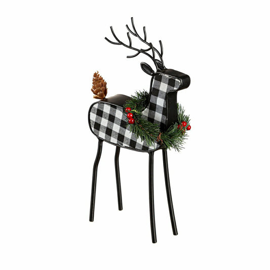 Plow & Hearth Checkered Deer Table Décor, Set of 3