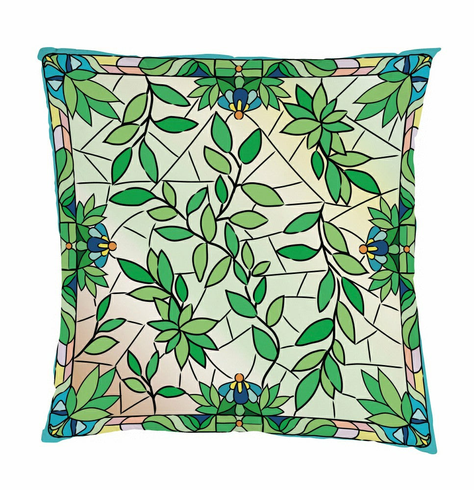 Plow & Hearth Stained Glass Songbirds Pillow Cover