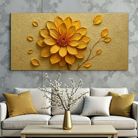 Plow & Hearth Golden Dandelion Minimalist Abstract Wall Art