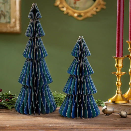 Plow & Hearth Joyful Traditions Table Décor Tree Foldable Paper Set
