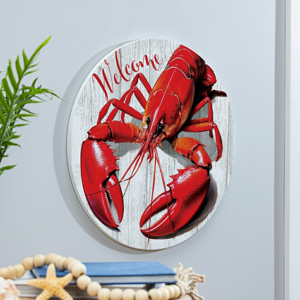 Plow & Hearth Coastal Door Décor Welcome Lobster 18"