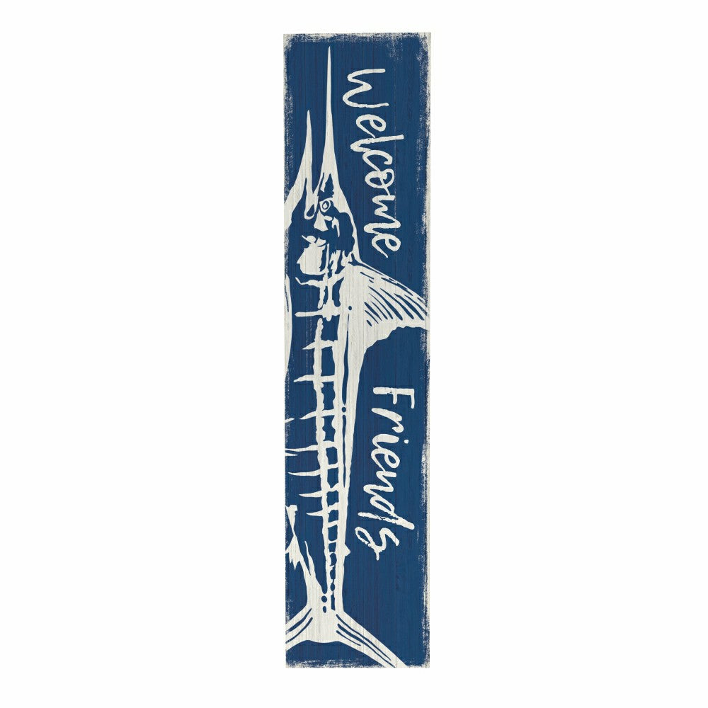 Plow & Hearth Coastal Porch Leaner Welcome Marlin 46" H
