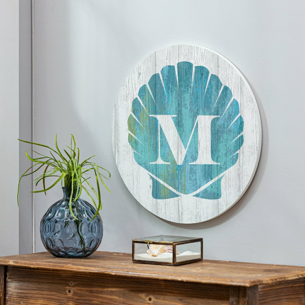 Plow & Hearth Coastal Door Décor Shell Monogram 18" M