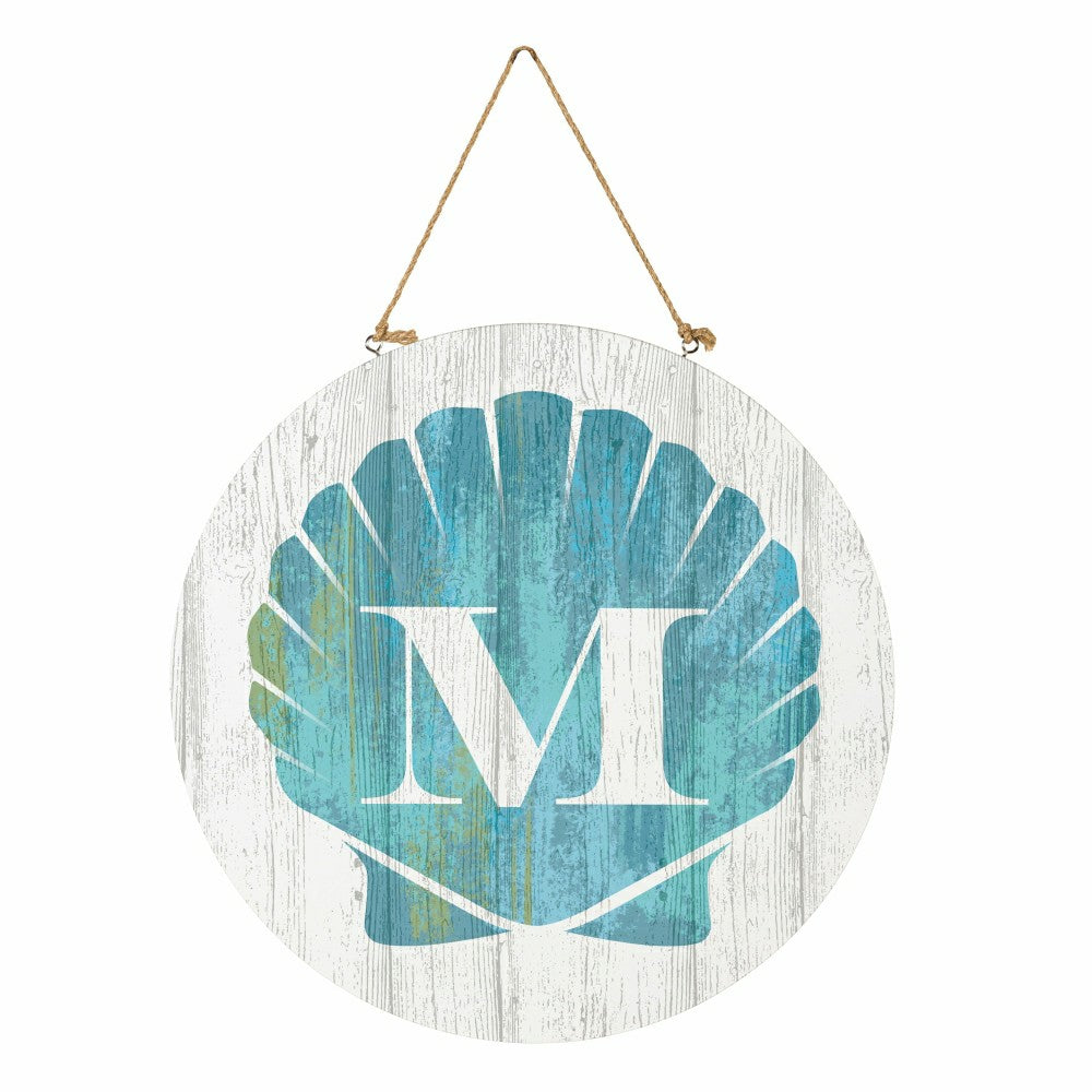 Plow & Hearth Coastal Door Décor Shell Monogram 18" M