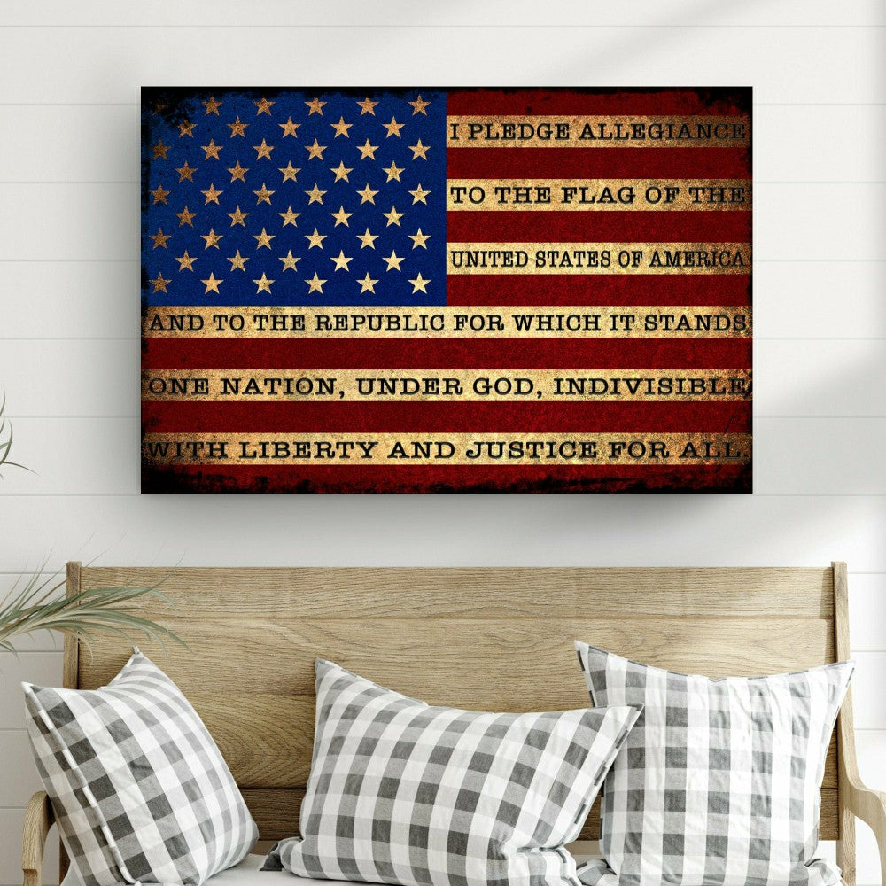 Plow & Hearth I Pledge Allegiance To The Flag Of USA Sign