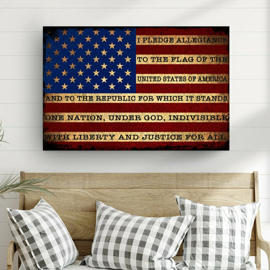Plow & Hearth I Pledge Allegiance To The Flag Of USA Sign