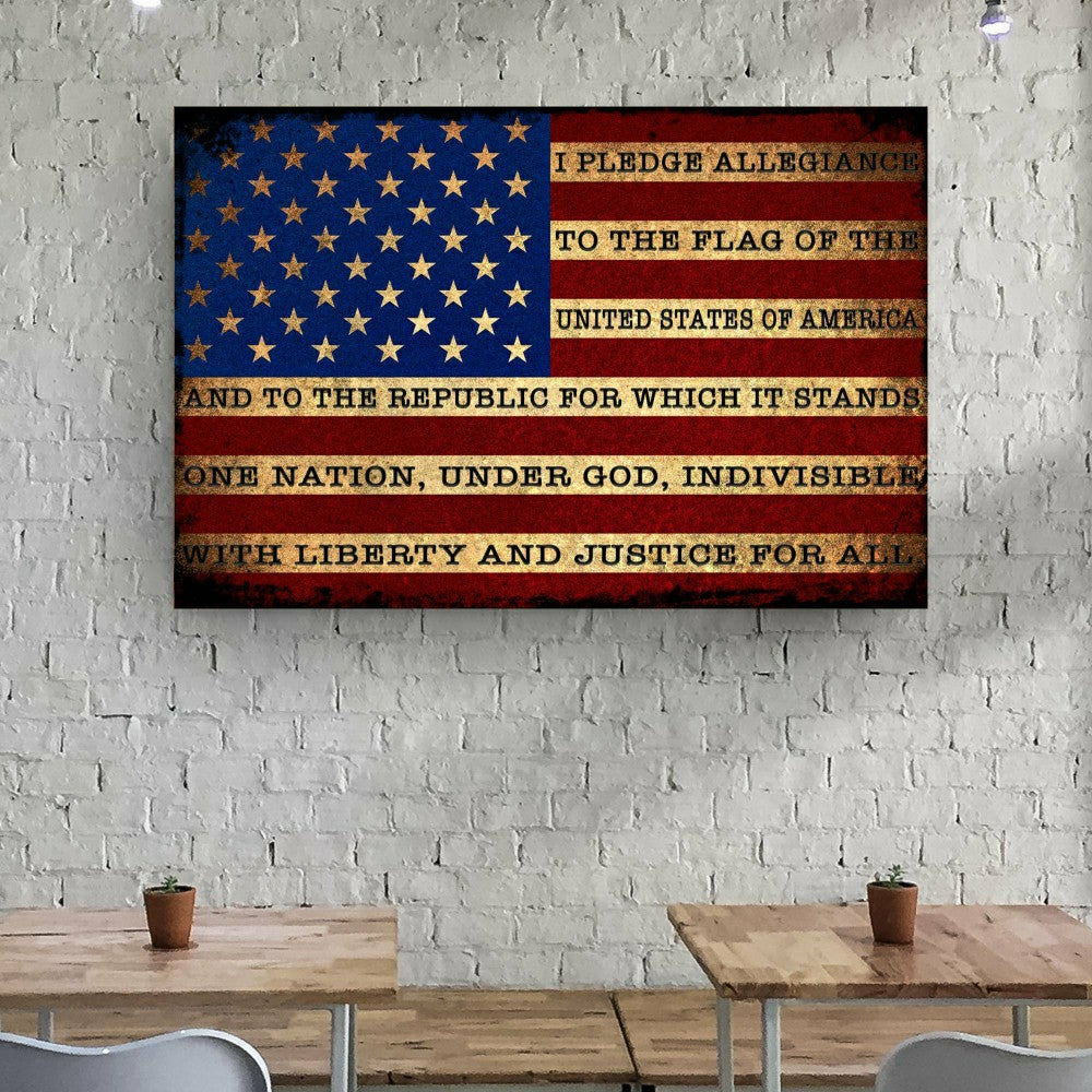 Plow & Hearth I Pledge Allegiance To The Flag Of USA Sign