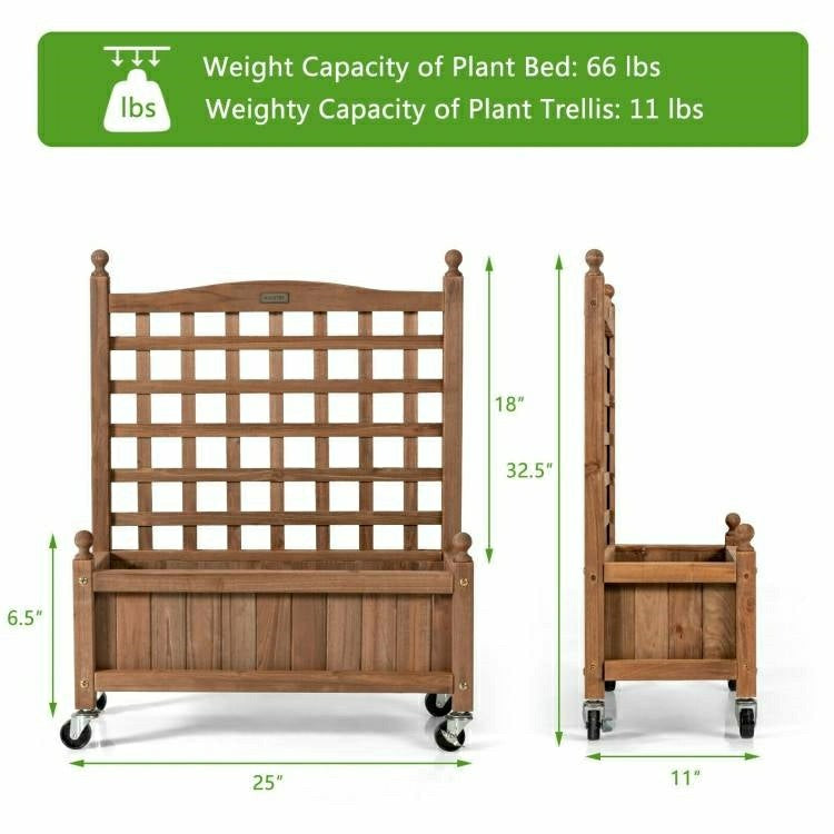 Plow & Hearth Solid Fir Wood Raised Garden Bed Planter