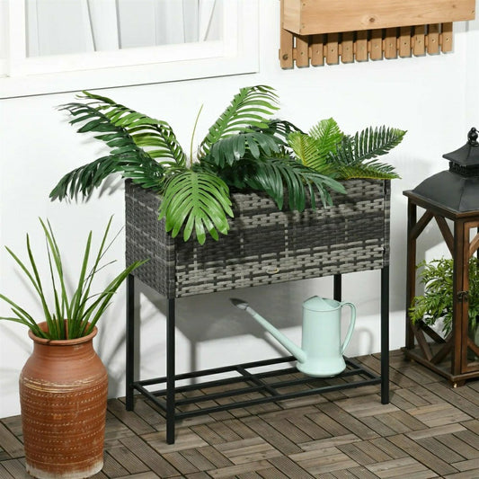 Plow & Hearth Rattan Wicker Raised Garden Bed
