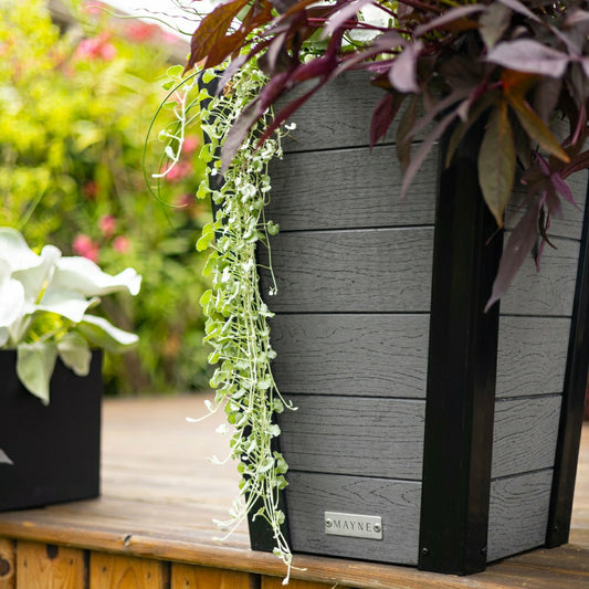 Plow & Hearth Horizon Charcoal Tapered Planter