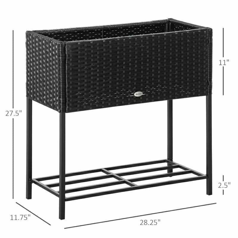 Plow & Hearth Rattan Wicker Raised Garden Bed