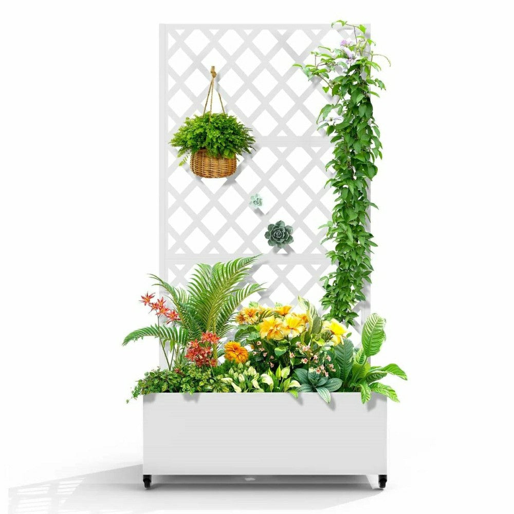 Plow & Hearth Metal Outdoor Raised Garden Bed with Trellis