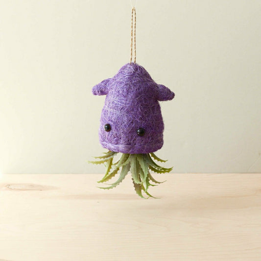 Plow & Hearth Squid Hanging Planter for Air Plants - Handmade Plant Pot
