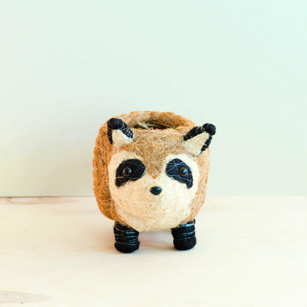 Plow & Hearth Raccoon Planter - Handmade Plant Pot