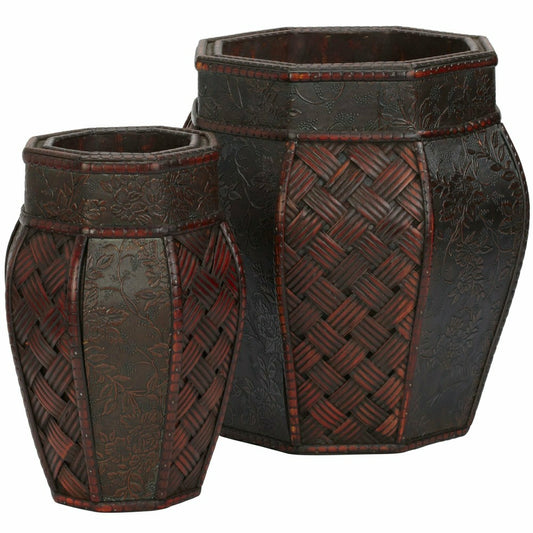 Plow & Hearth Design and Weave Panel Decorative Planters (Set of 2)