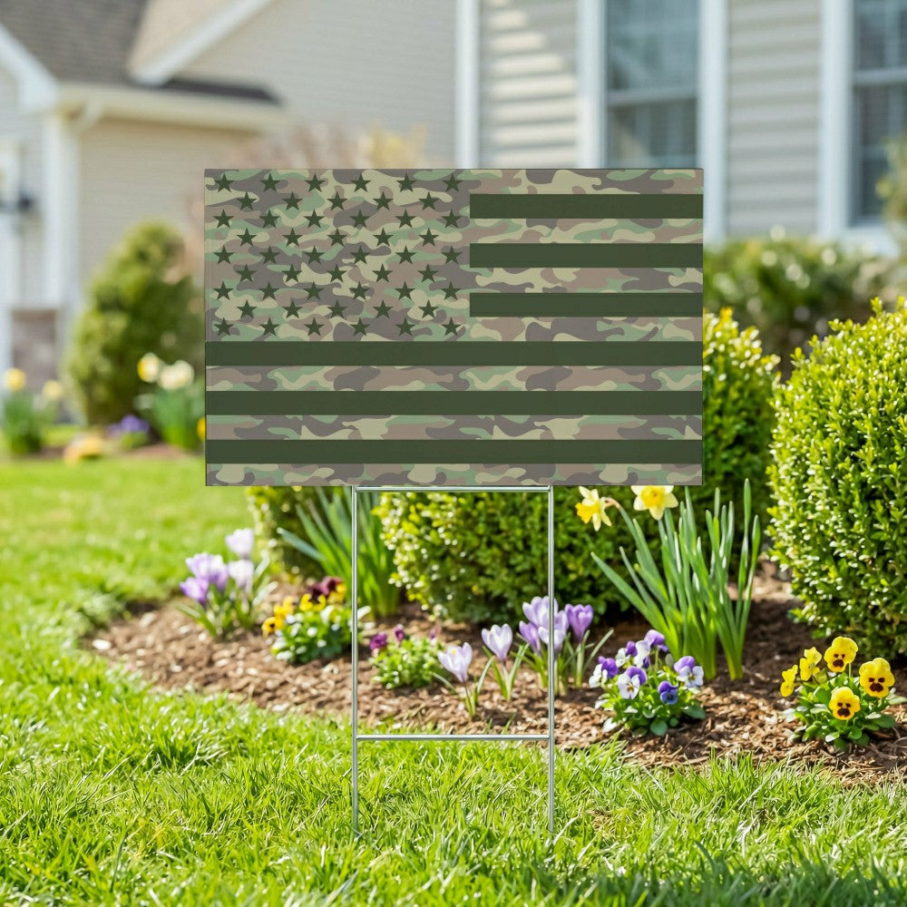 Plow & Hearth Red White & Bloom Yard Sign with H-Stake, Flag, 24"x18"