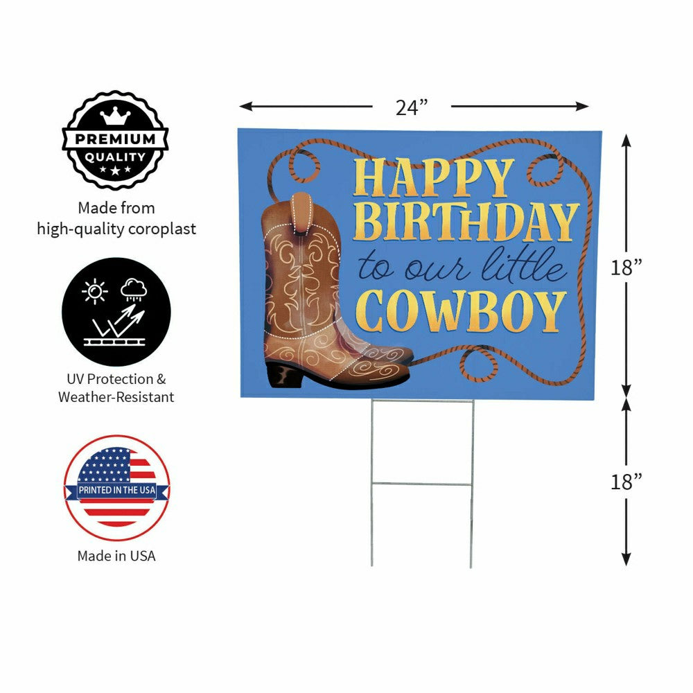 Plow & Hearth This Calls For Cake Yard Sign with H-Stake, "Happy Birthday to our lit