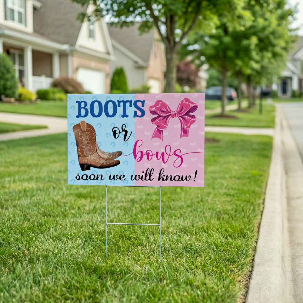 Plow & Hearth This Calls For Cake Yard Sign with H-Stake, "Boots Or Bows? We Will So