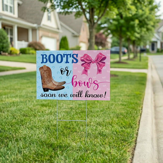 Plow & Hearth This Calls For Cake Yard Sign with H-Stake, "Boots Or Bows? We Will So