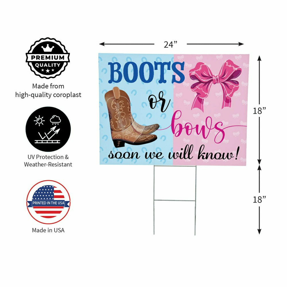 Plow & Hearth This Calls For Cake Yard Sign with H-Stake, "Boots Or Bows? We Will So