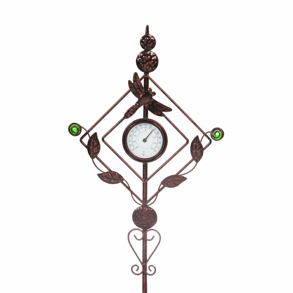 Plow & Hearth 32"H Thermometer Dragonfly Garden Stake