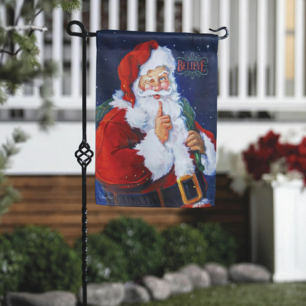 Plow & Hearth Believe Suede Garden Flag