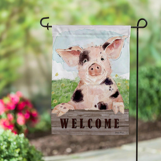 Plow & Hearth Spotted Pig Suede Garden Flag